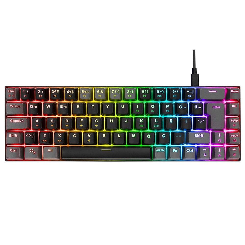Acer eMachines EAK68 USB RGB Backlight RED SWITCH Mekanik Q 68 Tuşlu Mini Gaming Oyuncu Klavyesi