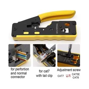 Rose RC-812 Cat5/Cat6/CAT7 EZ-RJ45-RJ11 Konnektör Sıkma Pensesi