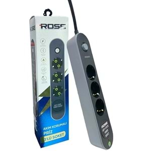 Rose GR-300-5M 3'LÜ Akım Korumalı 16A 3X2,5 MM Kablo 5 Metre priz