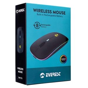 Everest SMW-710 Usb 2.4Ghz Siyah Ledli 800/1200/1600dpi Şarjlı Kablosuz Mouse