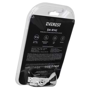 Everest SM-BT42 Usb Beyaz/Mavi 3in1 Bluetooth ve 2.4GHz Şarj Edilebilir Kablosuz Mouse