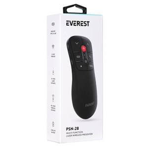 Everest PSN-28 Çok İşlevli USB Kırmızı Lazerli 2.4Ghz Kablosuz Type C Profesyonel Sunum Cihazı