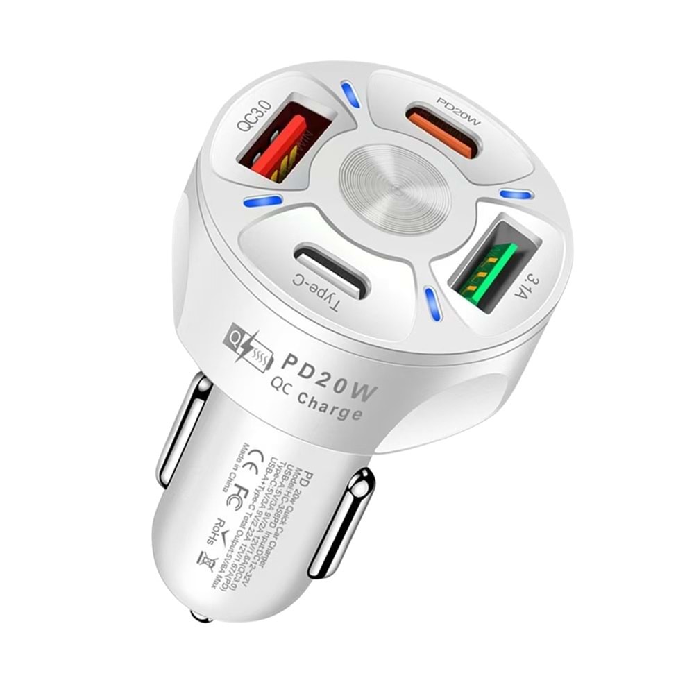 Concord C-776 3X USB-C 1x USB A Fast Araç Şarjı