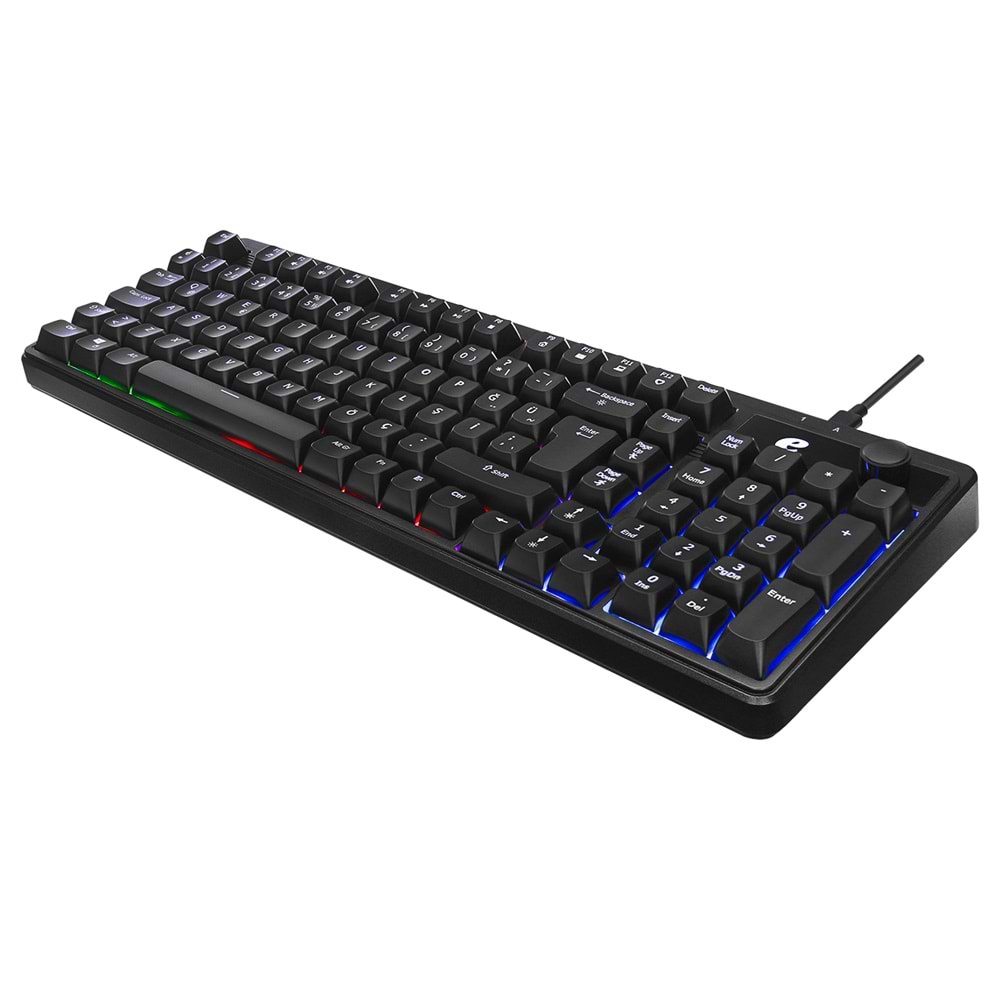 Acer eMachines EAK860 Siyah USB Rainbow Aydınlatmalı Q Standart Kompakt Klavye