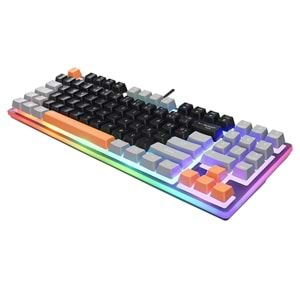 Acer eMachines EAK216 Siyah/Gri/Turuncu USB Rainbow Aydınlatmalı Q Standart TKL Klavy