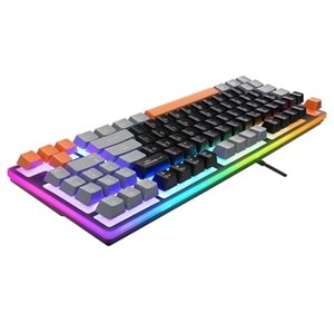 Acer eMachines EAK216 Siyah/Gri/Turuncu USB Rainbow Aydınlatmalı Q Standart TKL Klavy