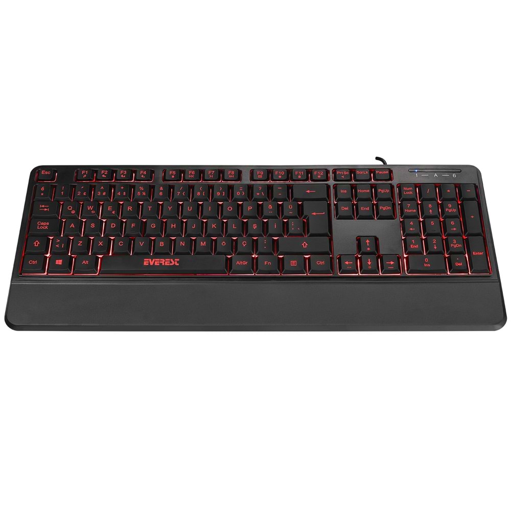 Everest KB-R61 BRIGHT Siyah Usb 3 Renk Aydınlatmalı Q Bilek Multimedia Klavye