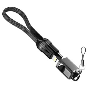 S-link Armor CL-020 30W 20 cm Type-C to Lightning PD Örgülü Metal Başlıklı Siyah Hızlı Şarj Kablosu