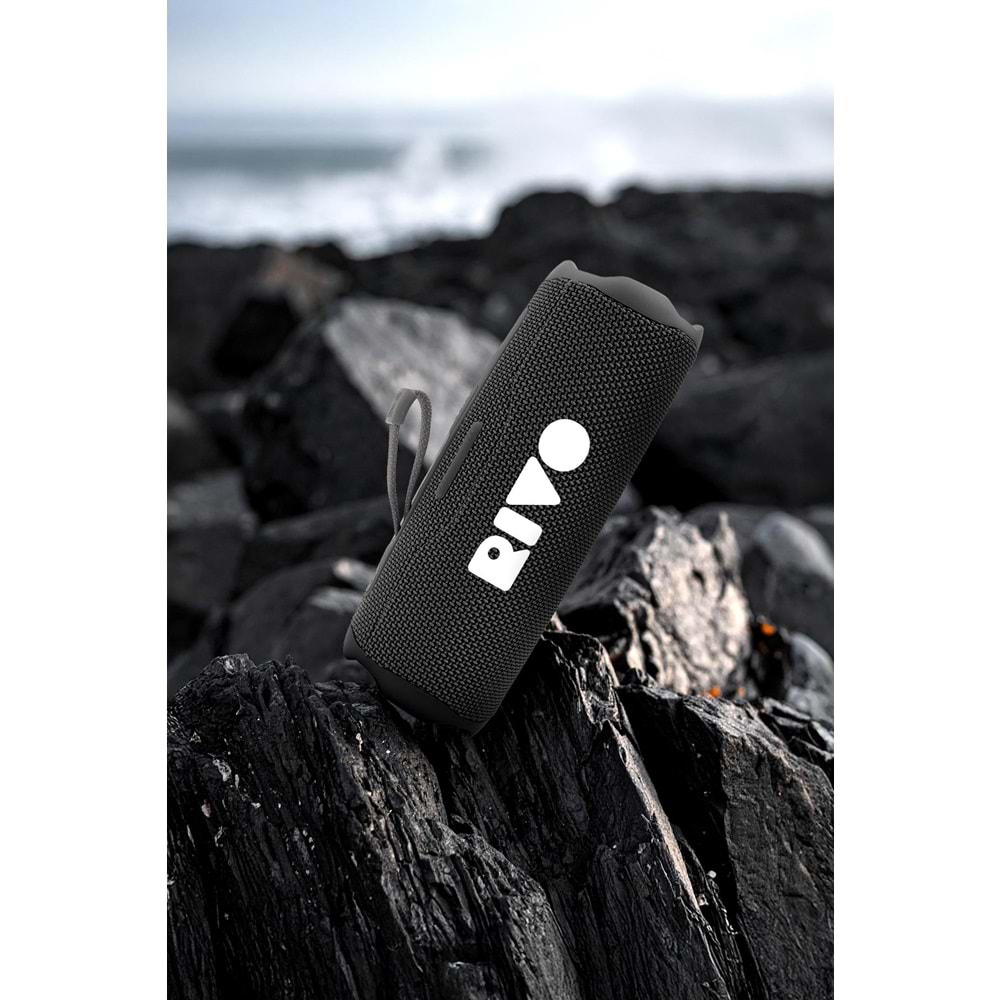 Powerway RİVO Siyah Taşınabilir Bluetooth Kablosuz Hoparlör 12 Saat Oynatma Çoklu Bağlantı