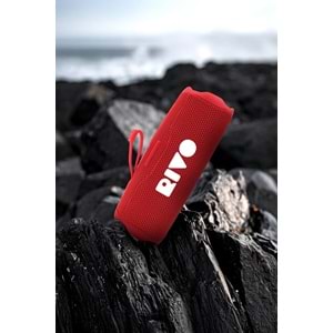 Powerway RİVO Kırmızı Taşınabilir Bluetooth Kablosuz Hoparlör 12 Saat Oynatma Çoklu Bağlantı