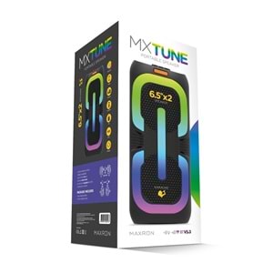 Maxron MXTune 16W Bluetooth Hoparlör Led Işıklı Ses Sistemi Parti Speaker Karaoke Özellikli