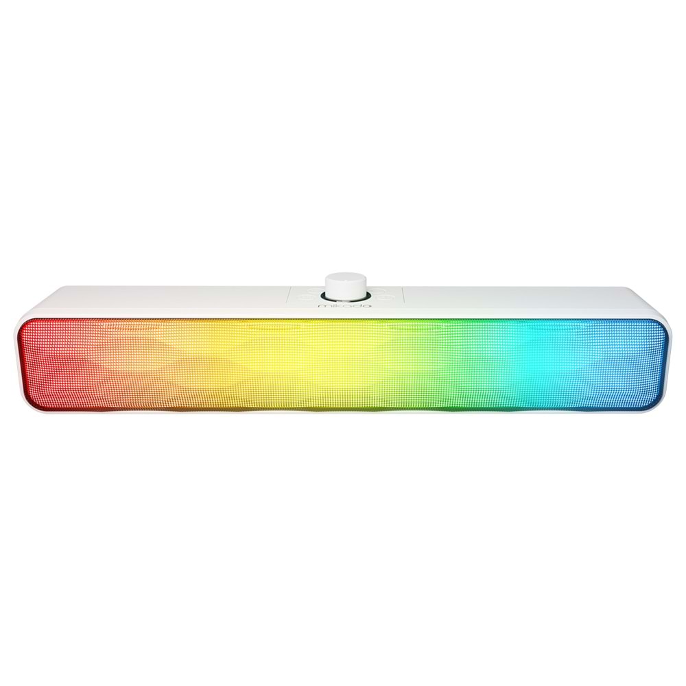 Mikado MD-SBT31 Siyah/Beyaz 5W*2 1200mAh BT,RGB,TF Card,Type-C ,USB Soundbar Speaker
