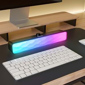 Mikado MD-SBT31 Siyah/Beyaz 5W*2 1200mAh BT,RGB,TF Card,Type-C ,USB Soundbar Speaker