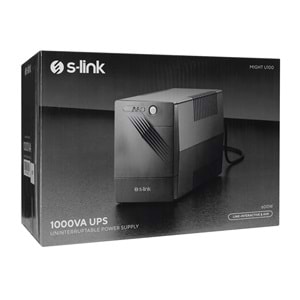 S-link MIGHT U100 1000VA 12V7Ah*2 600W Siyah Line-Interactive Kesintisiz UPS Güç Kaynağı