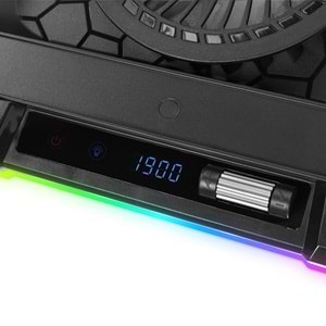 Rampage S49 Cyclone Siyah 10 Mode RGB 140*140mm 1 Fanlı 14-19 inç LED Ekranlı Notebook Soğutucu Stand