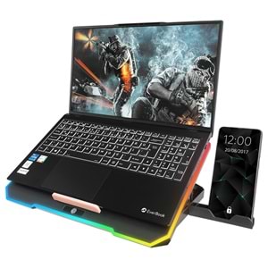 Rampage S48 FREEZ Siyah 10 Mode RGB 70*70*10MM*6 Adet Fan 9''-17'' Notebook Soğutucu Stand