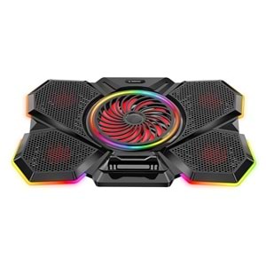 Rampage S47 COOLFLOW 5 Adet Kırmızı Led Fan 1 Usb 7 Farklı Kademe Ayarı 10'' 17.3'' Notebook Soğutucu Stand