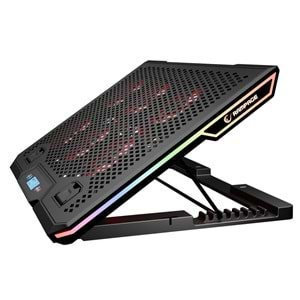 Rampage Blizzard R7 RGB Işıklı 6 Fanlı LCD Ekranlı 2 Usb Soketli 13''-15.6'' Notebook Soğutucu Stand