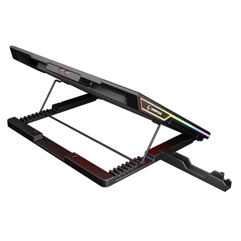 Rampage Blizzard R7 RGB Işıklı 6 Fanlı LCD Ekranlı 2 Usb Soketli 13''-15.6'' Notebook Soğutucu Stand