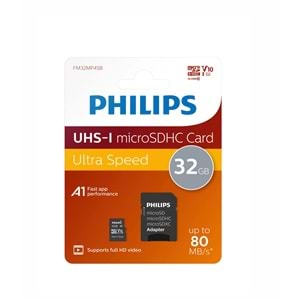 Philips Ultra Speed FM32MP45B Class 10 UHS-I U1 A1 V10 32 GB Micro SD Kar