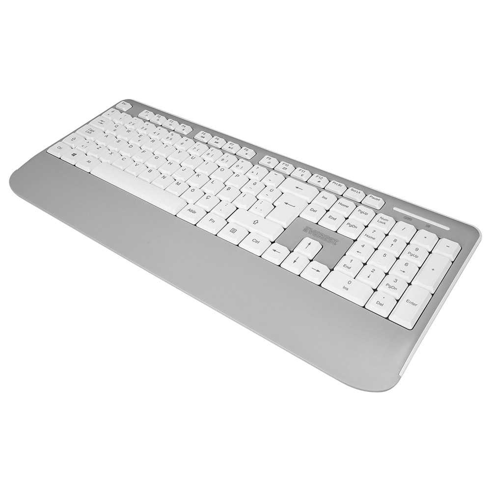 Everest KM-6176 OFFICAL Beyaz/Gri Kablosuz Combo Q Multimedia Klavye + Mouse Set