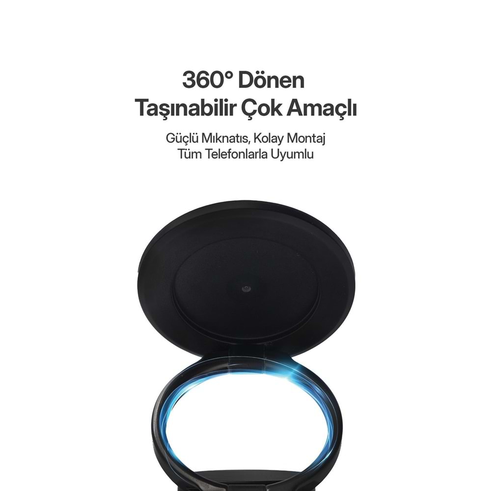 Powerway TT77 Yüksek Kaliteli Manyetik Araç İçi Telefon Tutucu Katlanabilir 360 Derece Açı