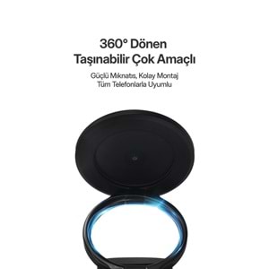 Powerway TT77 Yüksek Kaliteli Manyetik Araç İçi Telefon Tutucu Katlanabilir 360 Derece Açı