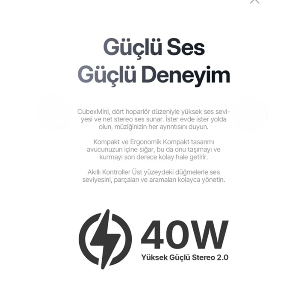 Powerway CubexMini Bluetooth Hoparlör