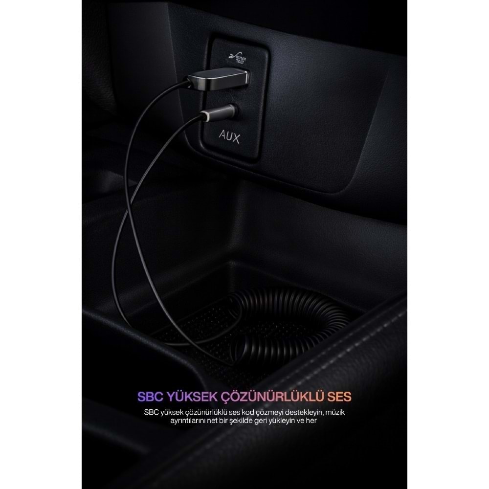 Concord BT-17 Kablosuz Aux Bluetooth 5.3 Araç Kiti Telefon Müzik Dinleme Tak Çalıştır