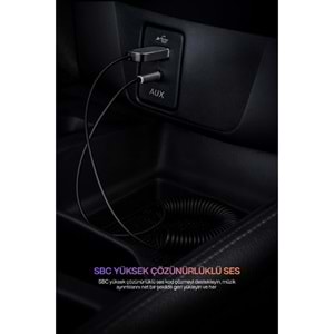 Concord BT-17 Kablosuz Aux Bluetooth 5.3 Araç Kiti Telefon Müzik Dinleme Tak Çalıştır