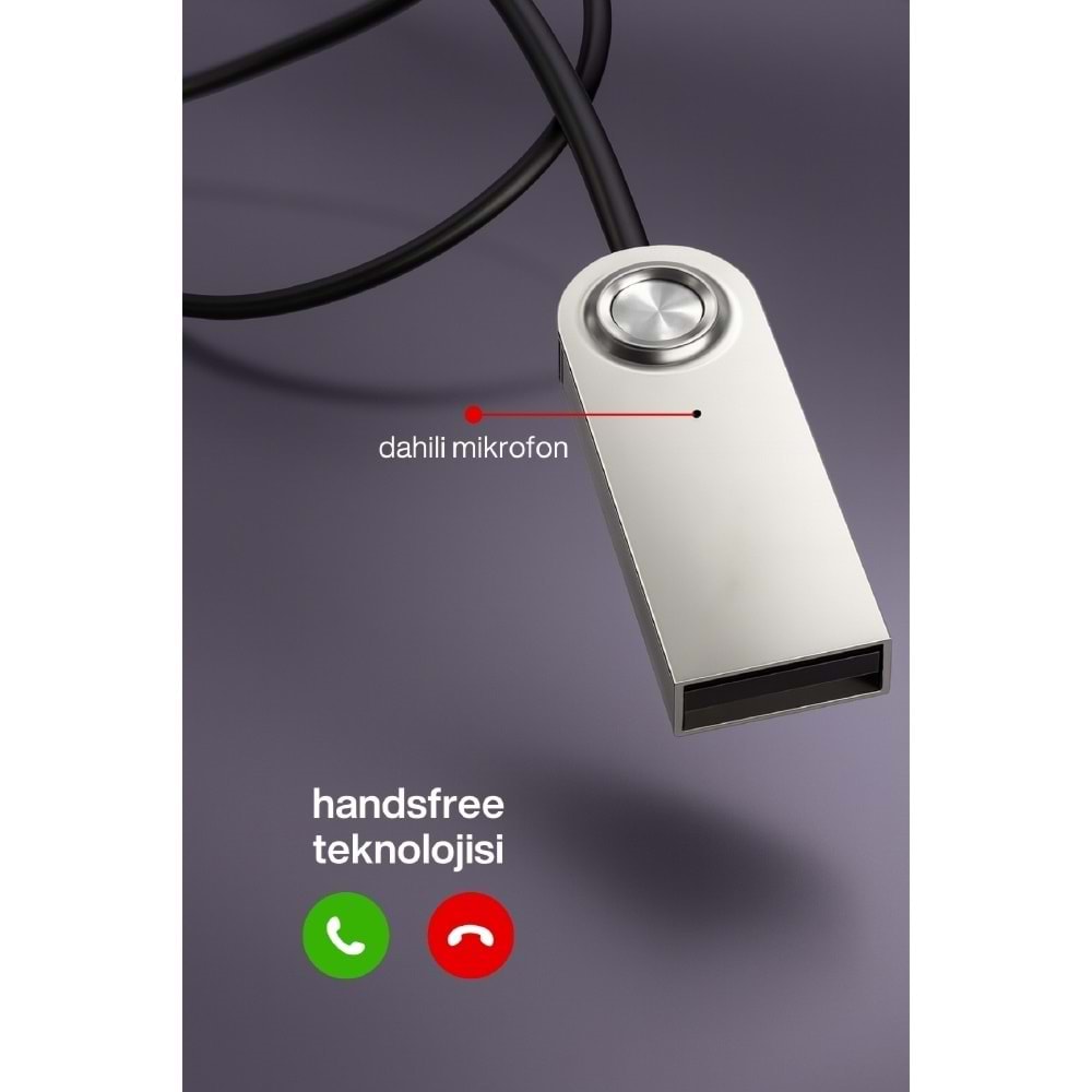 Concord BT-17 Kablosuz Aux Bluetooth 5.3 Araç Kiti Telefon Müzik Dinleme Tak Çalıştır