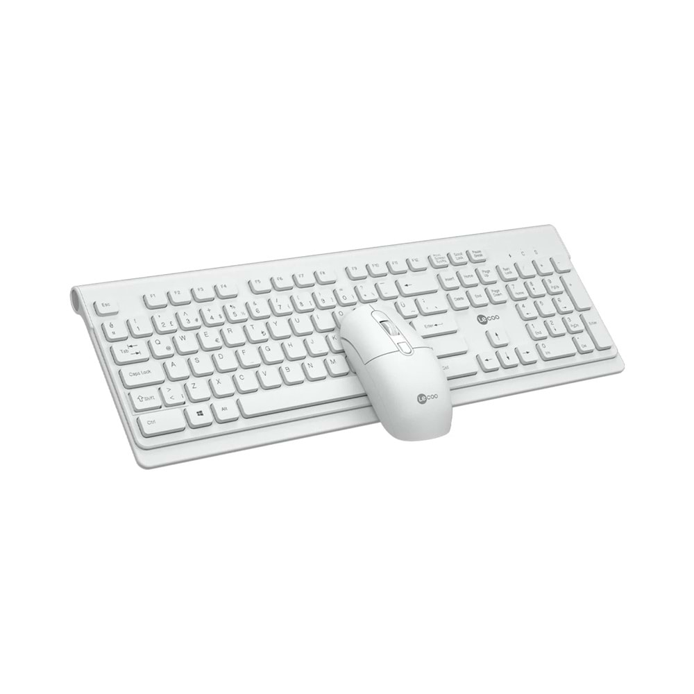 Lenovo Lecoo KW203 Kablosuz Türkçe Q Klavye & Mouse Set Beyaz