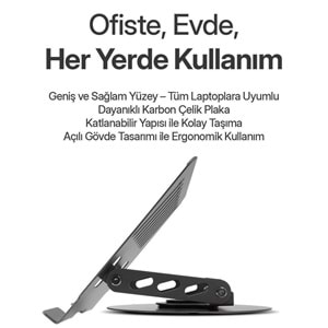 Powerway XR99 Yüksek Kalite Metal Ayarlı Laptop Macbook Uyumlu Notebook Tablet Tutucu Altlık Stand