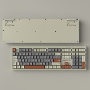 Everest KM-77 Runa Gri/Krem/Kahve Usb Rainbow Aydınlatmalı Sessiz Q Klavye + Mouse Set