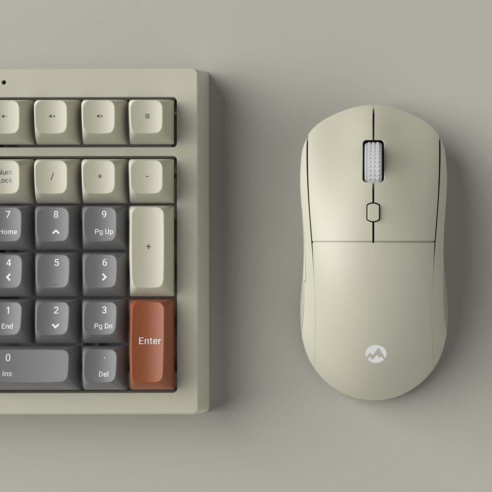 Everest KM-77 Runa Gri/Krem/Kahve Usb Rainbow Aydınlatmalı Sessiz Q Klavye + Mouse Set