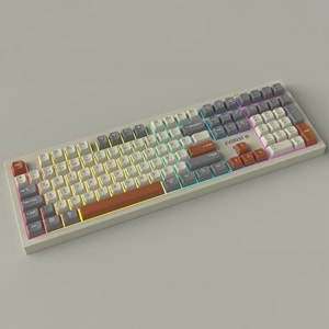 Everest KM-78 Rena Krem/Gri/Kahve Kablosuz 2.4 + BT RGB Aydınlatmalı Sessiz Q Su Sıçramasına Dayanıklı Klavye + Mouse Se