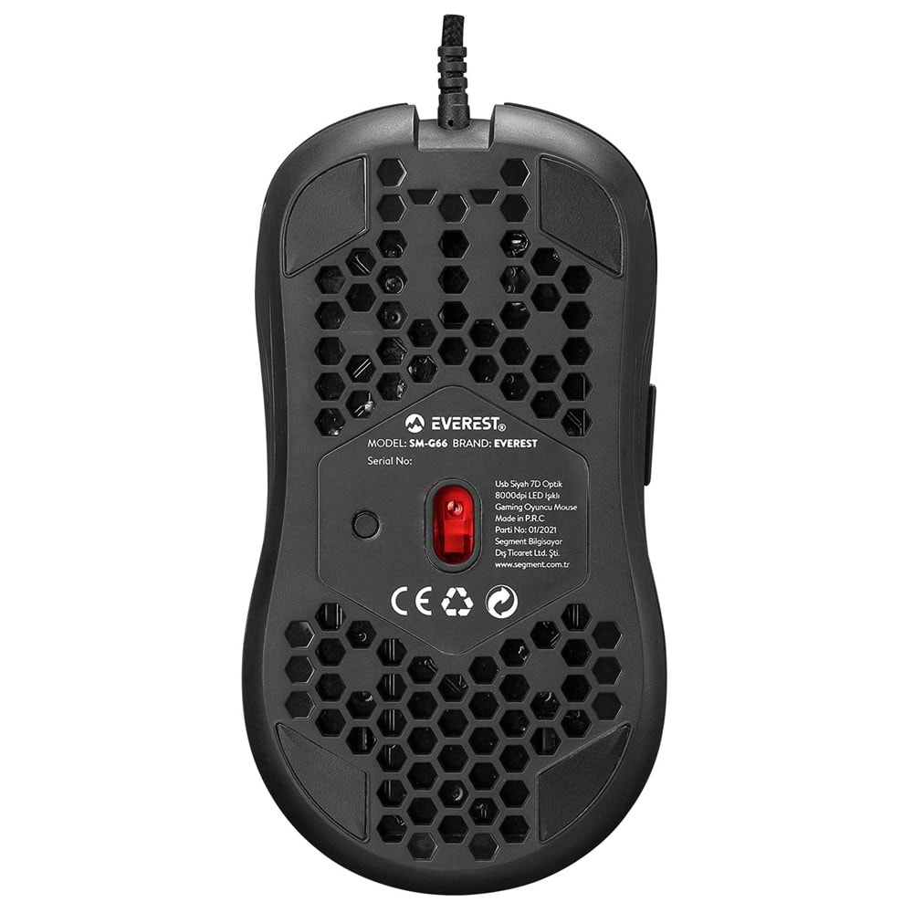 Everest SM-G66 X-HOLE Usb Siyah 7D Optik 8000dpi LED Işıklı Gaming Oyuncu Mouse