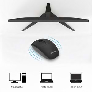 Philips SPK7398 Siyah Sessiz Optik Kablosuz Mouse