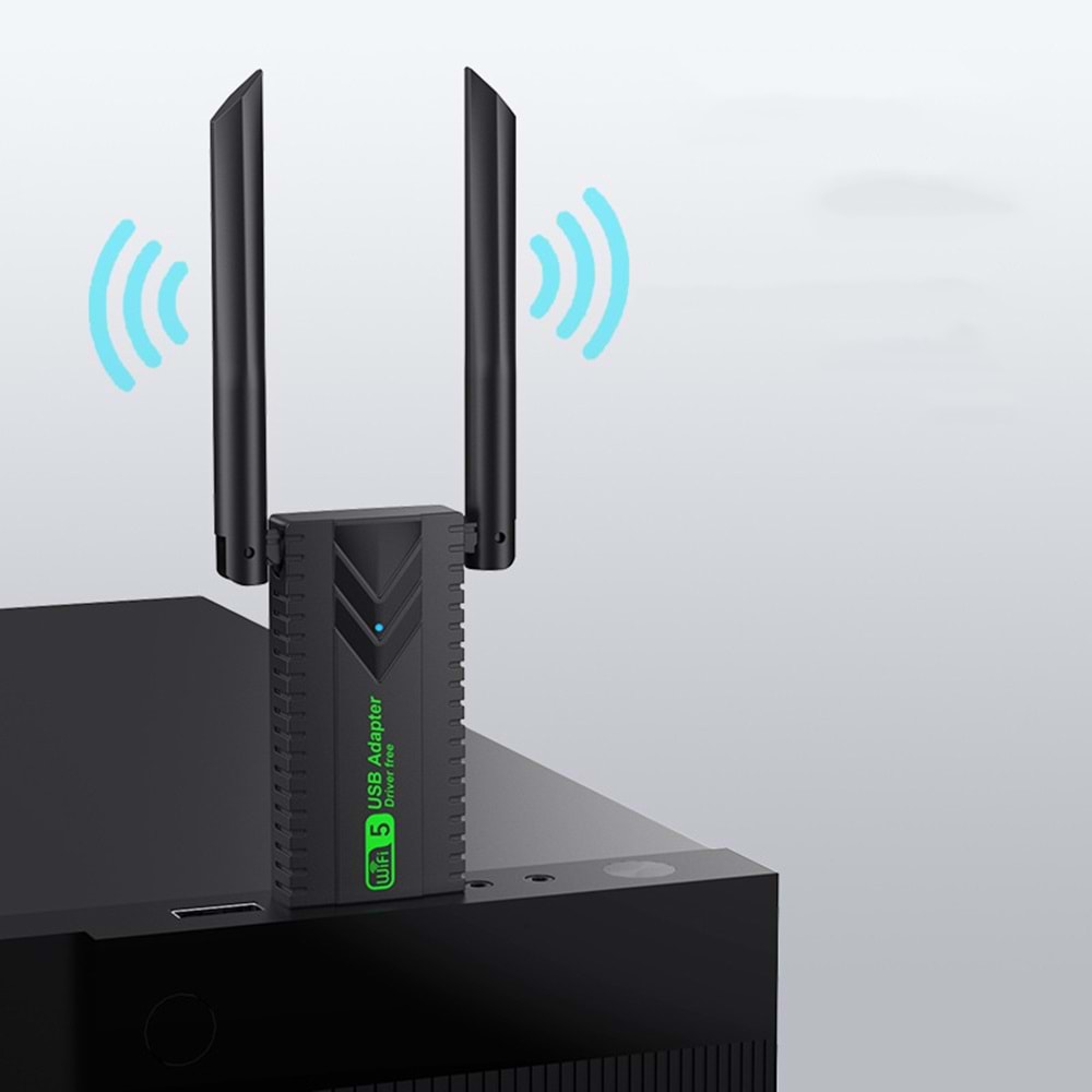 Everest EVERLINK EWA600 600Mbps 2.4GHz/5GHz WIFI-5 AC600RTL8811 2*2dBi Antenli Usb Kablosuz Adaptör