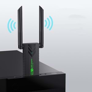 Everest EVERLINK EWA600 600Mbps 2.4GHz/5GHz WIFI-5 AC600RTL8811 2*2dBi Antenli Usb Kablosuz Adaptör