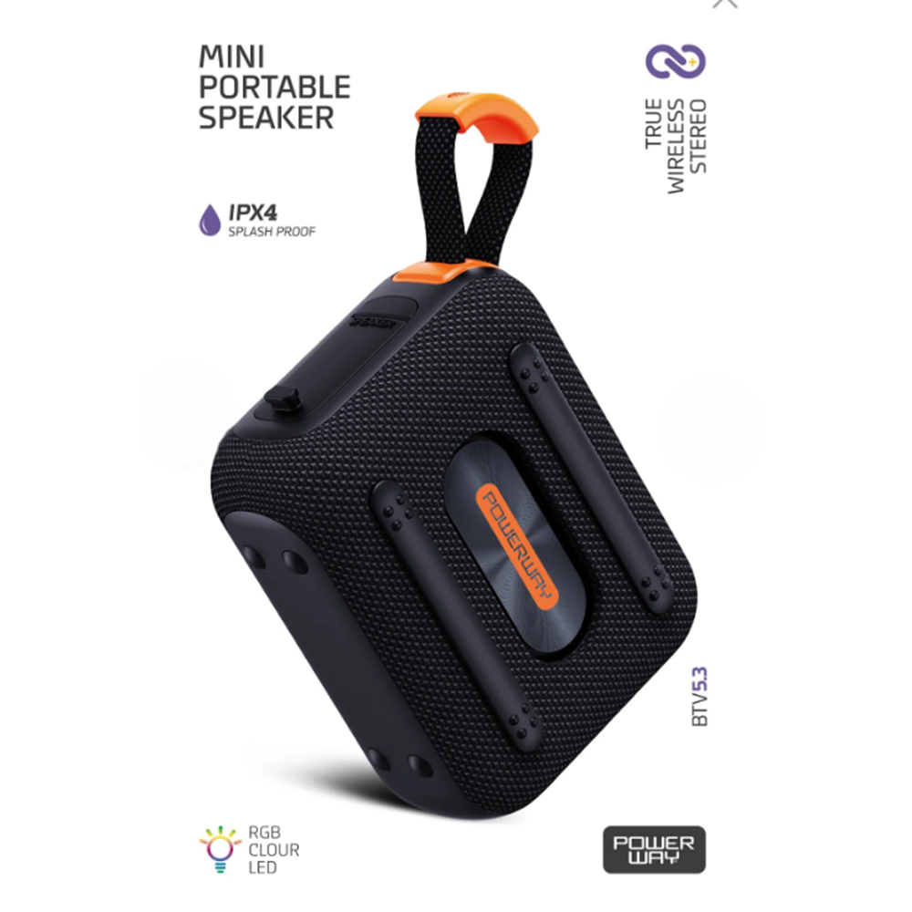 Powerway IPX4 Vox Usb Hafıza Kartı Aux Radyo Led Işıklı Bluetooth Hoparlör Hi-Fi Ses Bombası