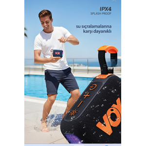 Powerway IPX4 Vox Usb Hafıza Kartı Aux Radyo Led Işıklı Bluetooth Hoparlör Hi-Fi Ses Bombası