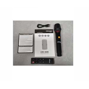 Ceremony Audio CM-308 Taşınabilir Bluetooth Parti Hoparlör 2x8 Inç Woofer 300WATT Tws Disco Lights