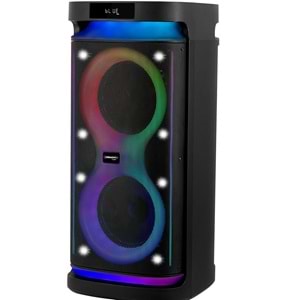 Ceremony Audio CM-208 Taşınabilir Bluetooth Parti Hoparlör 2x8 Inç Woofer 400WATT Tws Disco Lights