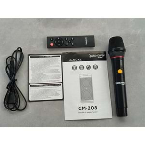 Ceremony Audio CM-208 Taşınabilir Bluetooth Parti Hoparlör 2x8 Inç Woofer 400WATT Tws Disco Lights