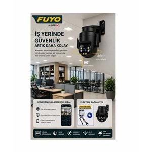 Mpia FUYO Wifi 4mp Full hd Ptz Akıllı Güvenlik Kamerası Hieasy Gece Görüş Sesli Kişi Takibi + 12V Adaptör