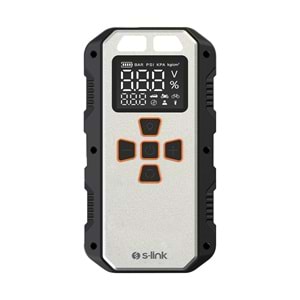 S-Link AKT2027 Gümüş 8000mAh 150 Psi 4 in1 Powerbank+ LED IşıkLastik Sisirme Ve Akü Takviye cihazı