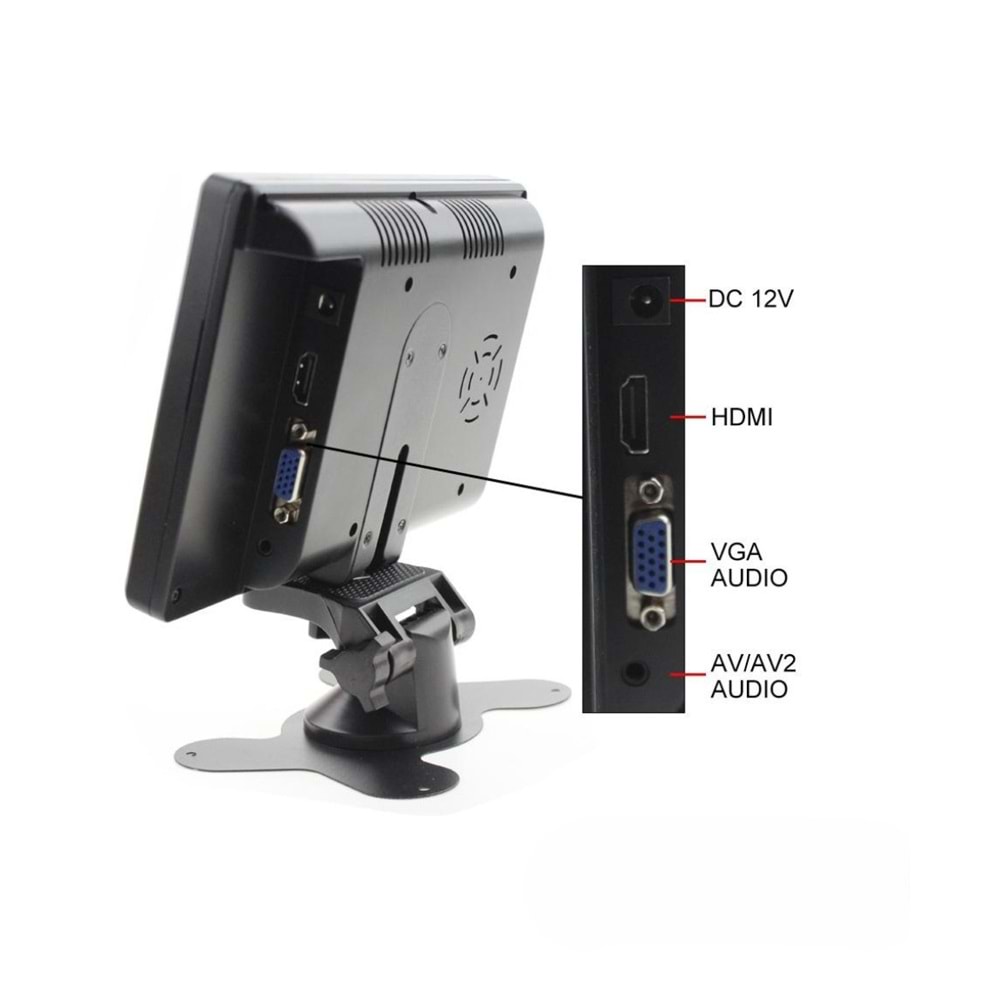 Bawerlink BW-2018 7 İnç Vga/Hdmı/Araç İçi Oto Monitör