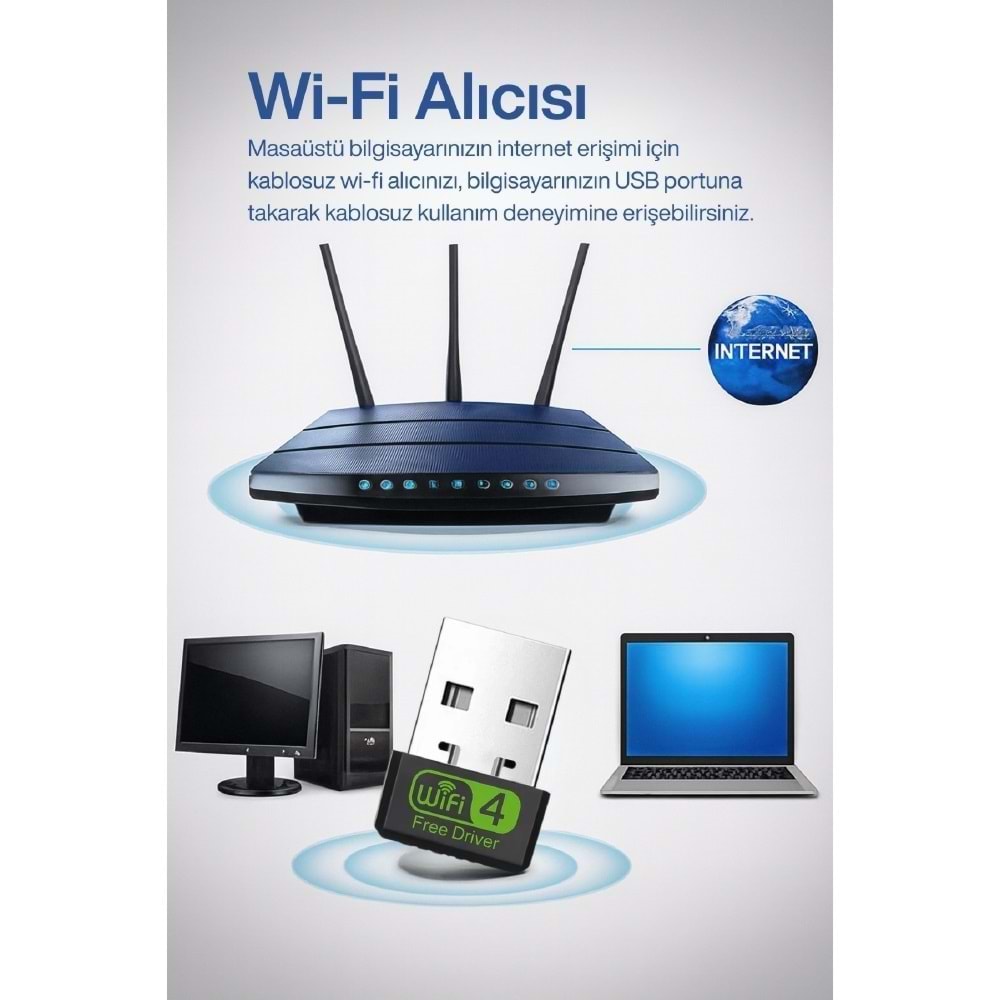 Concord W-4 Free Driver Mini Wi-Fi Adaptör