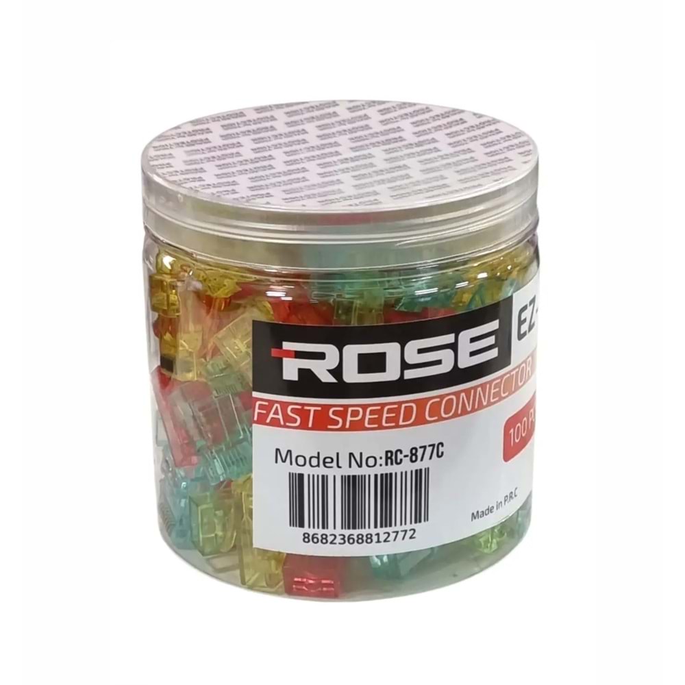 Rose RC-877C 100 lü Paket Yeni Nesil Cat6 Jack UTP Renkli